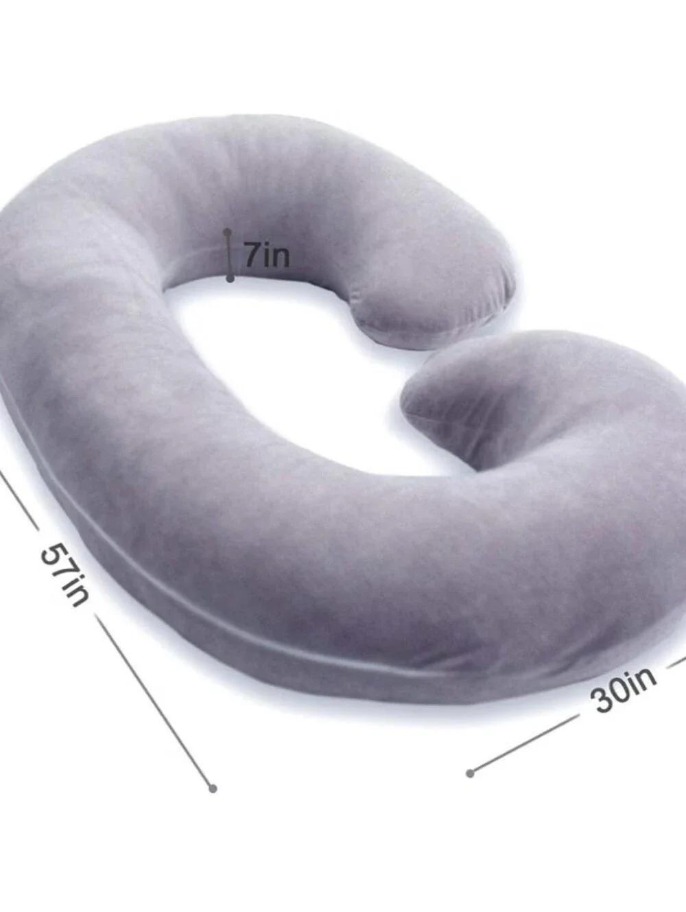 Gray Full-Body Support Pregnancy Pillow